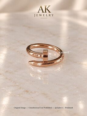 💎LUXURY 18k Rose Gold Nail Wrap Ring w/ Smooth, Polished Finish | by AK Jewelry™
